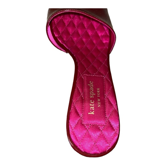 NWOB, Kate Spade Dorset Dress slides w/Rhinestone heel, RT$200 Color:Red Wine - Picture 3 of 10